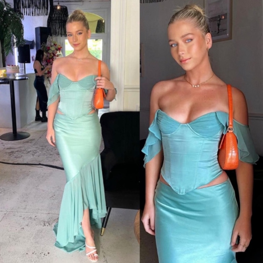 House of CB Aqua Crop Top